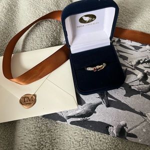 Tessa Metcalfe Single Claw Garnet Ring Size P/Q